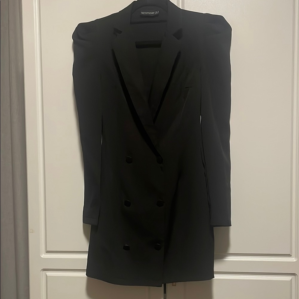 Women's Black Double-Breasted Blazer dress